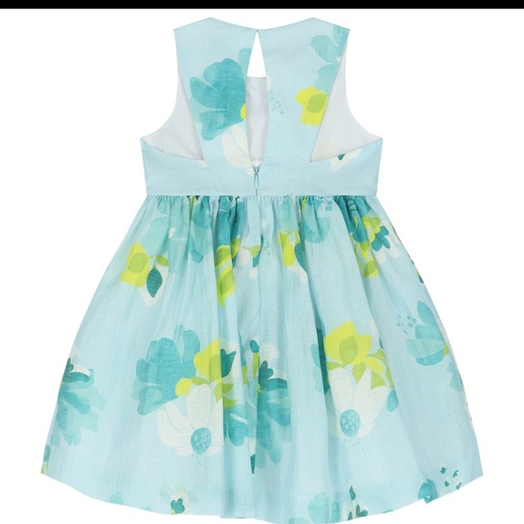 Mayoral Light Blue Floral Dress with Flower Detail - Picture 3 of 5